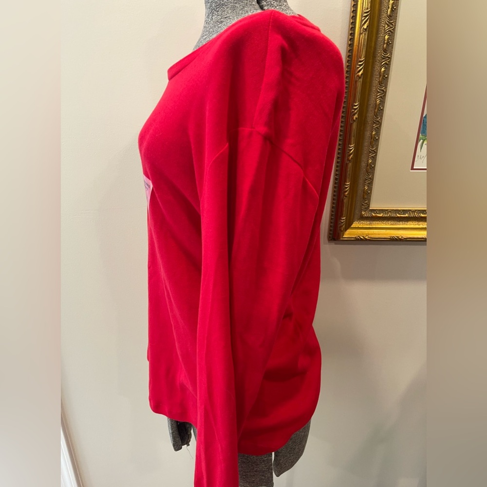 🆕Crown & Ivy NWT perfectly Pima all cotton long sleeve red ladies tshirt 1X soft - Picture 3 of 13